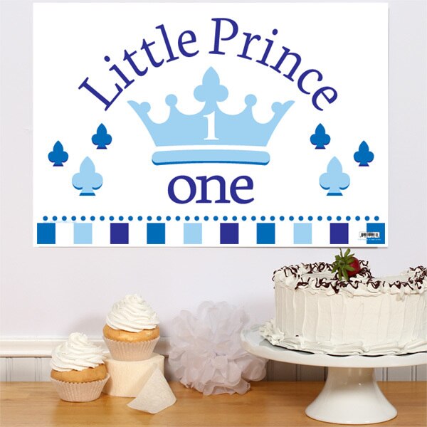 Little Prince 1st Birthday Sign, 8.5x11 Printable PDF Digital Download by Birthday Direct