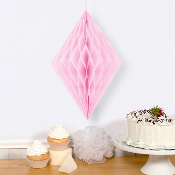 Lovely Pink Diamond Tissue Decoration, 14 inch, 2 Count