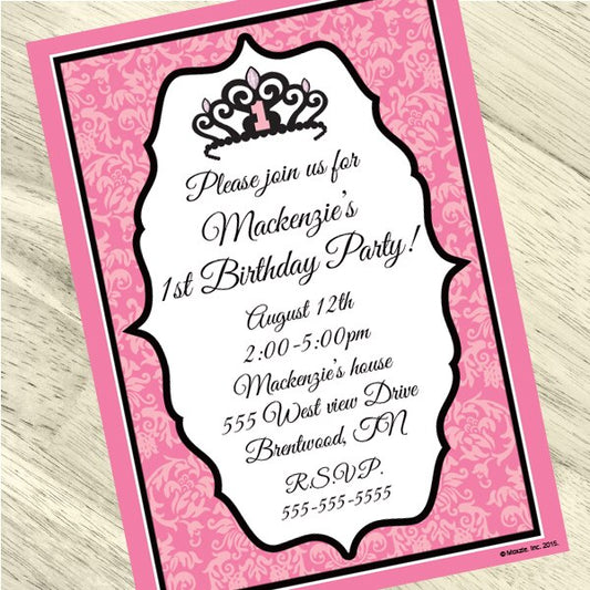 Birthday Direct's Princess Royal 1st Birthday Custom Invitations