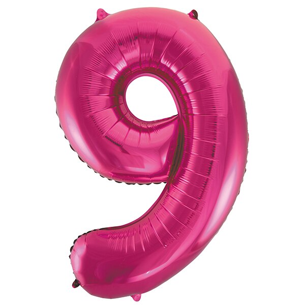 Pink Glitz Number 9 Foil Balloon, 34 inch, each