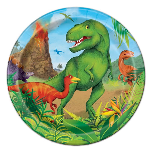Dinosaur Prehistoric Party  Dessert Plates, 7 inch, 8 count