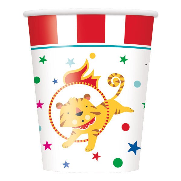 Circus Carnival Party Cups, 9 oz, 8 ct