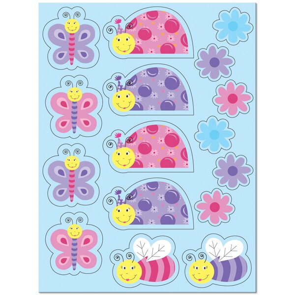 Ladybug Pink Stickers, set, 4 count