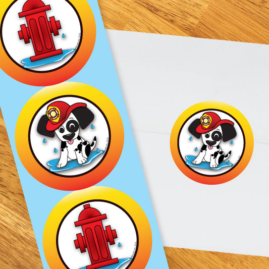 Birthday Direct's Firefighter Party Circle Stickers