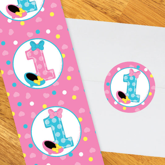 Birthday Direct's Dress Up Mouse 1st Birthday Circle Stickers