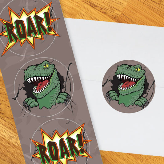 Birthday Direct's Dinosaur T-Rex Party Circle Stickers