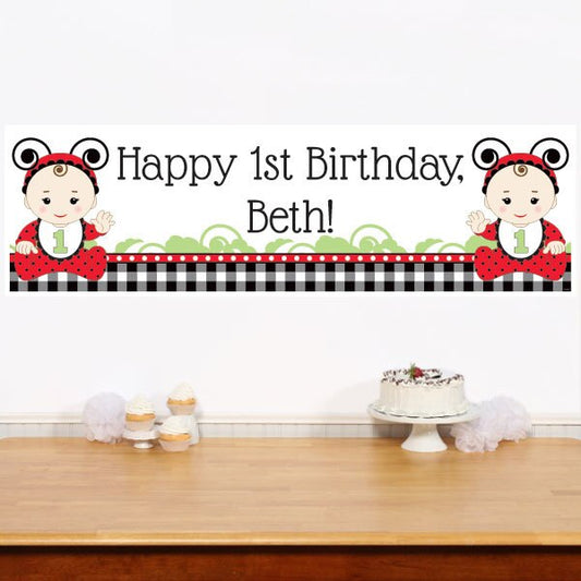 Birthday Direct's Ladybug 1st Birthday Custom Banner