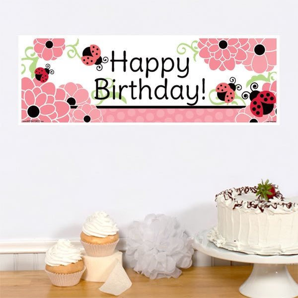 Little Ladybug Birthday Tiny Banner, 8.5x11 Printable PDF Digital Download by Birthday Direct
