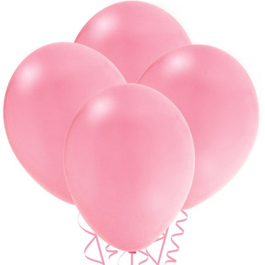 Baby Pink Latex Balloons, Real Pink, 12 inch, set of 15