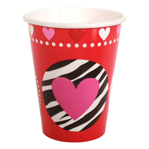 Valentine Peace and Love Cups, 9 oz, 8 ct