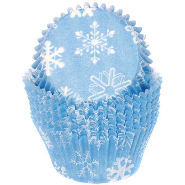 Cupcake Standard Size Greaseproof Paper Baking Cup Snowflake, set of 16