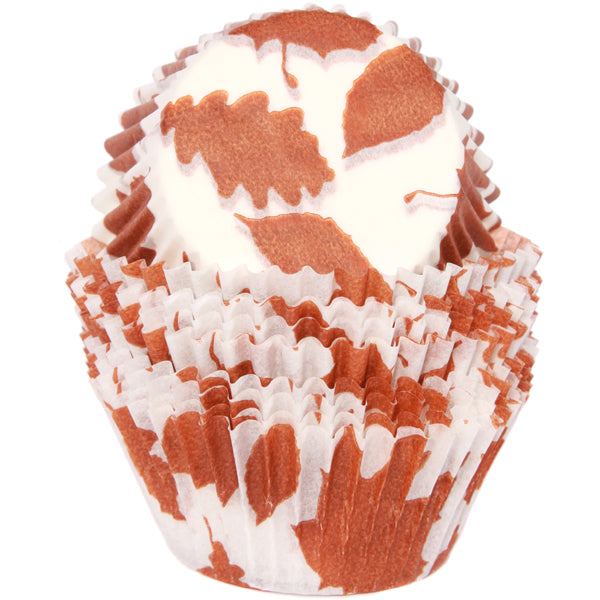 Cupcake Standard Size Greaseproof Paper Baking Cup Autumn Fall Leaves, set of 16