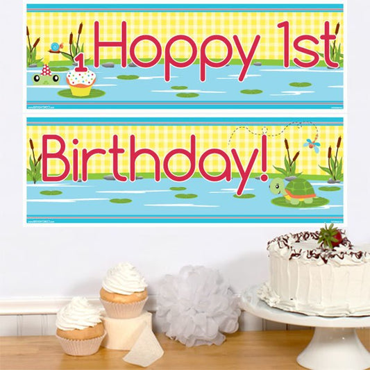 Birthday Direct's Frog 1st Birthday Two Piece Banners