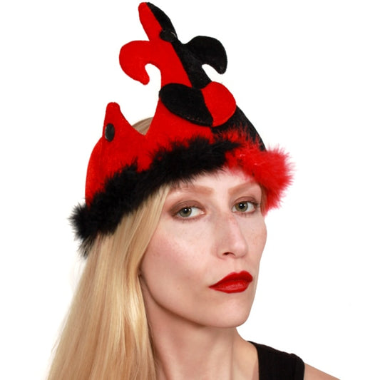 Queen or King Of Hearts Plush Hat, dress-up, each