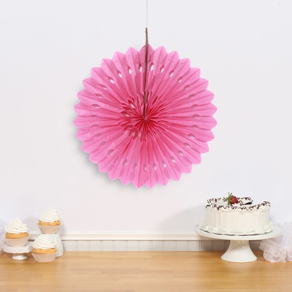 Tissue Fan Hot Pink, 16 inch