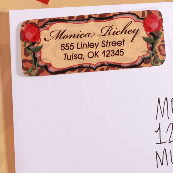 Birthday Direct's Cheetah Rose Party Address Labels
