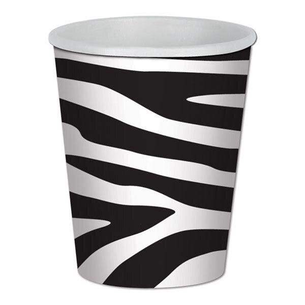 Zebra Print Cups, 9 oz, 8 ct