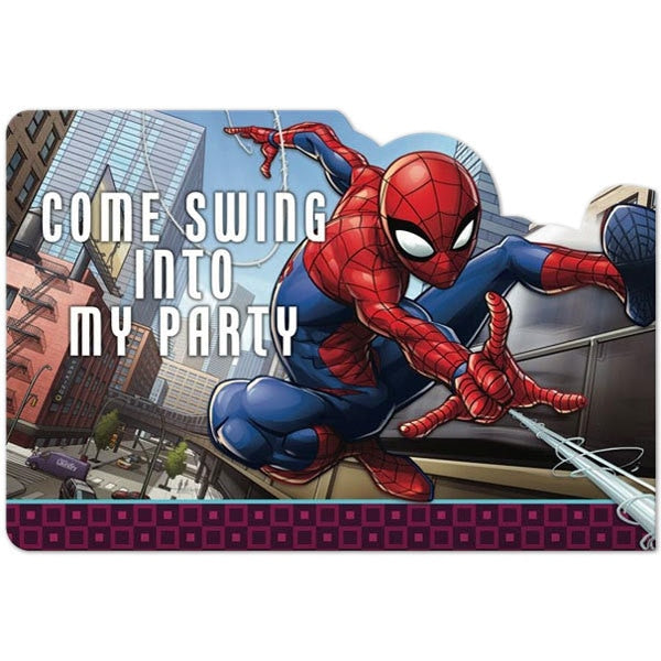 Spider-Man Webbed Wonder Invitations, Fill In with Envelopes, 6.25 x 4.25 in, 8 ct