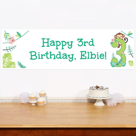 Birthday Direct's Little Monkey 3rd Birthday Custom Banner