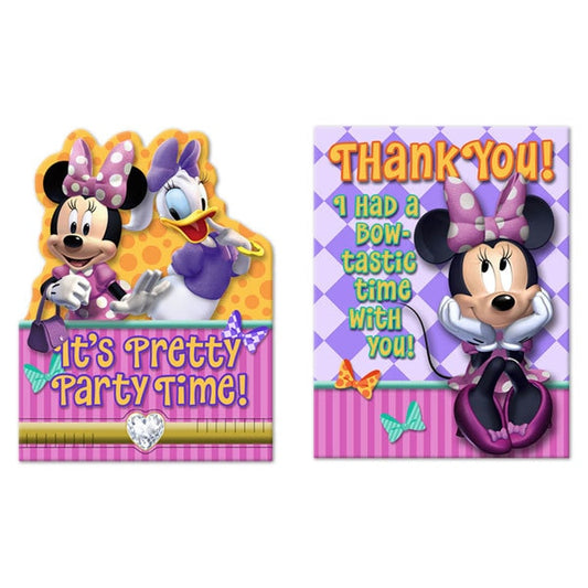 Disney Minnie Mouse Fill In Invitation and Thank You Set, 4 x 5 in, 8 ct