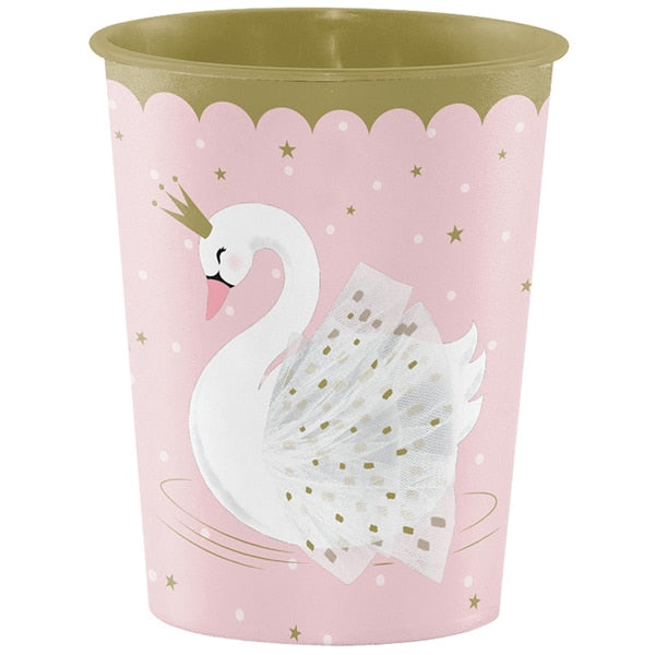 Swan Party Plastic Favor Cups, 16 ounce, set of 6