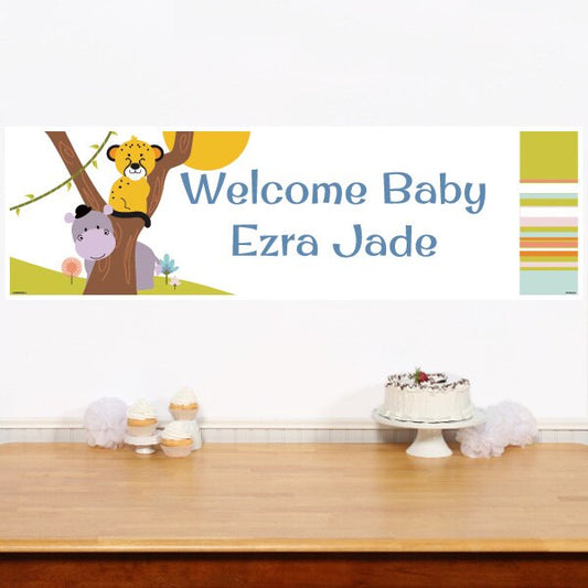 Birthday Direct's Lil Cub and Hippo Party Custom Banner