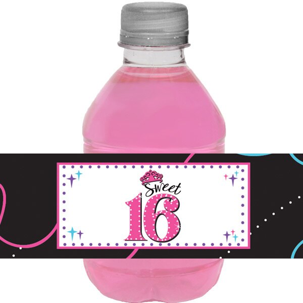 Birthday Direct's Sweet Sixteen Party Water Bottle Labels