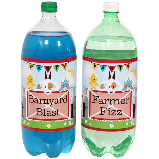 Birthday Direct's Farm Barnyard 1st Birthday Large Bottle Labels