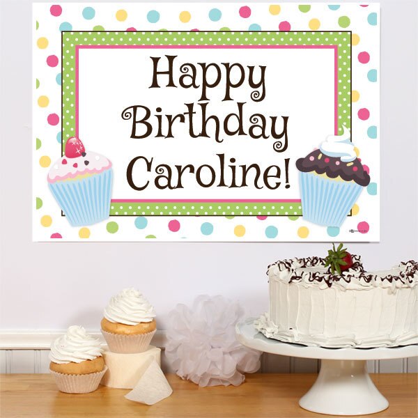 Birthday Direct's Sweet Cupcake Birthday Custom Sign