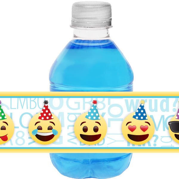 Birthday Direct's Emoji Party Water Bottle Labels
