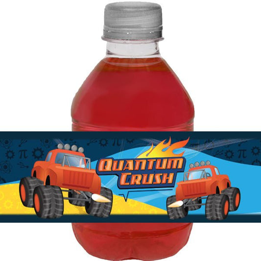 Birthday Direct's Monster Truck STEM Party Water Bottle Labels