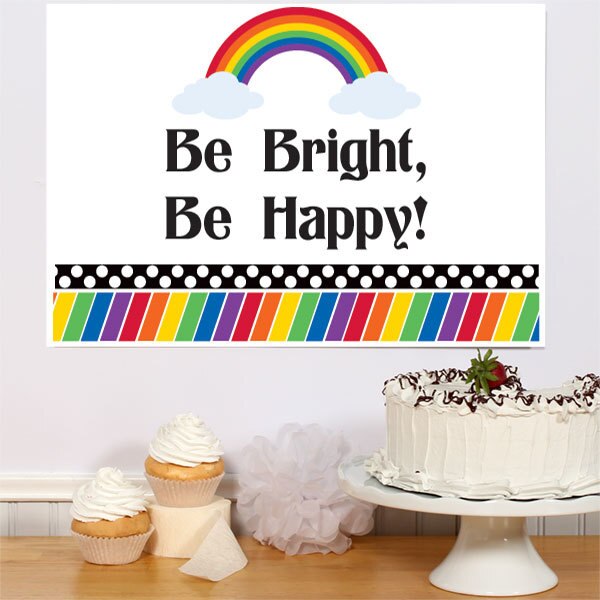 Rainbow Shine Party Sign, 8.5x11 Printable PDF Digital Download by Birthday Direct
