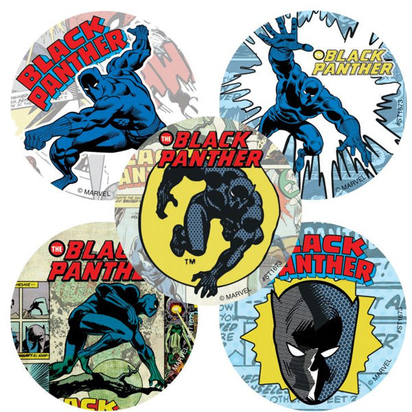 Black Panther Comic Stickers, 2.5 inch, 30 count