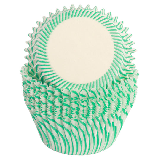 Baking Cup Turquoise Stripe Cupcake Liners, standard, set of 16