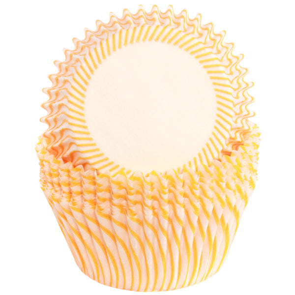 Cupcake Standard Size Greaseproof Paper Baking Cup Yellow Stripe, set of 16