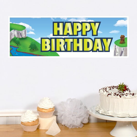 Battle Fort Birthday Tiny Banner, 8.5x11 Printable PDF Digital Download by Birthday Direct
