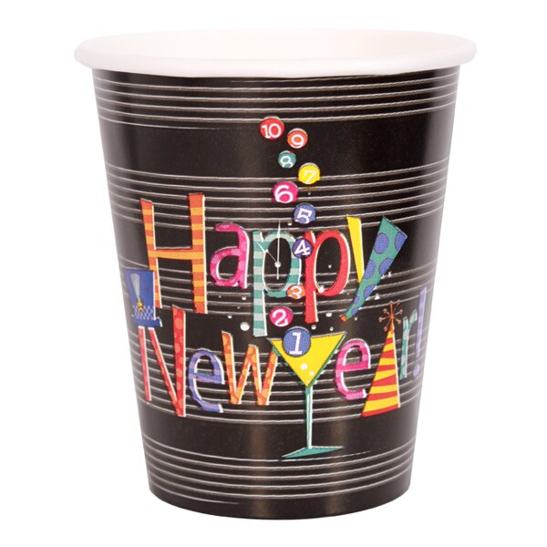 Happy New Year Cups, 9 oz, 8 ct