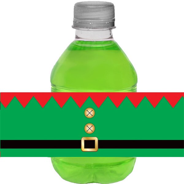 Birthday Direct's Christmas Suit Elf Party Water Bottle Labels