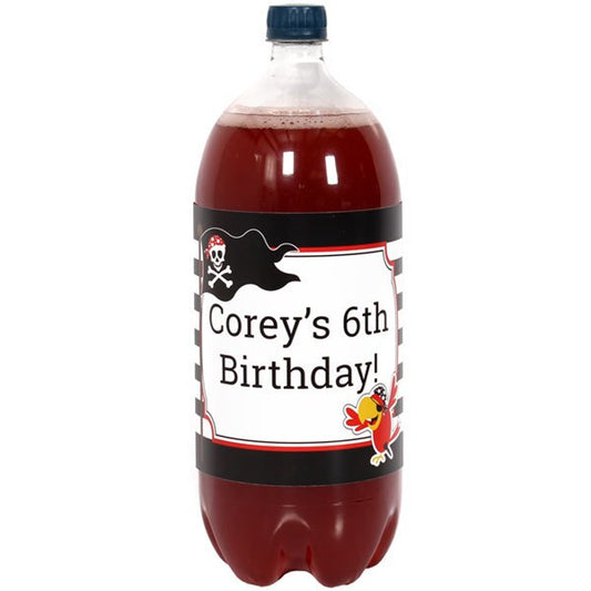 Birthday Direct's Parrot Pirate Party Custom Bottle Labels