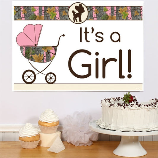 Birthday Direct's Camouflage Baby Shower Pink Sign