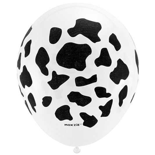 Cow Print Printed Latex Balloons, 12 inch, 8 count