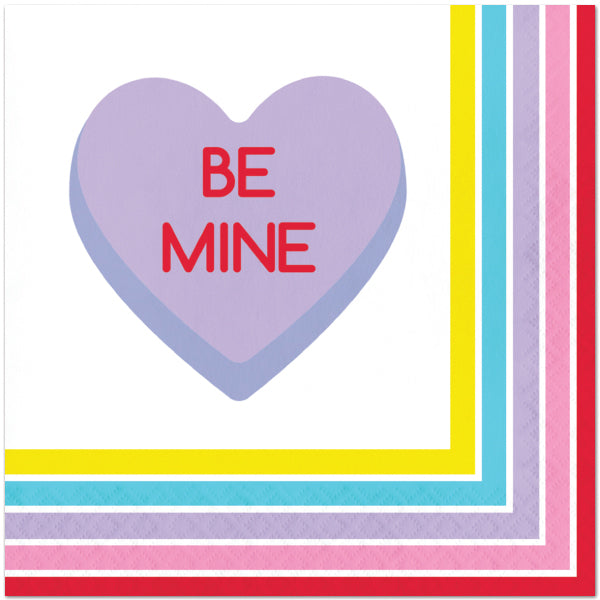 Valentine Candy Hearts Lunch Napkins, 6.5 inch fold, set of 16