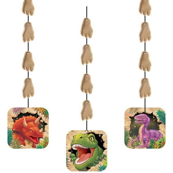 Dinosaur Prehistoric Party Dangling Cutouts, 36 inch, 3 count
