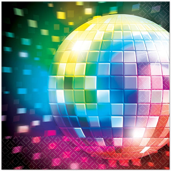 Disco Party Lunch Napkins, 6.5 inch fold, set of 16