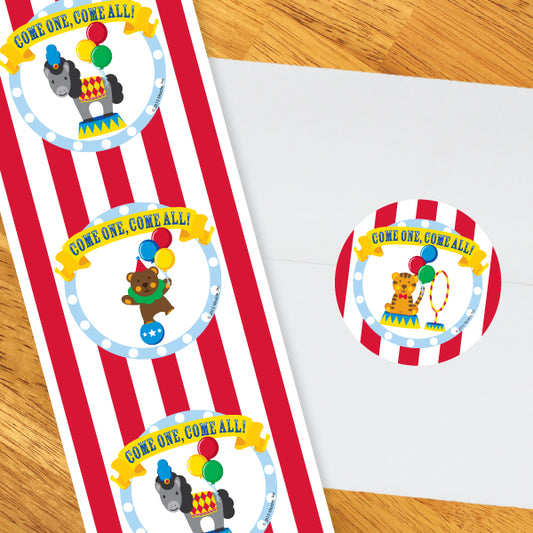 Birthday Direct's Big Top Circus Party Circle Stickers