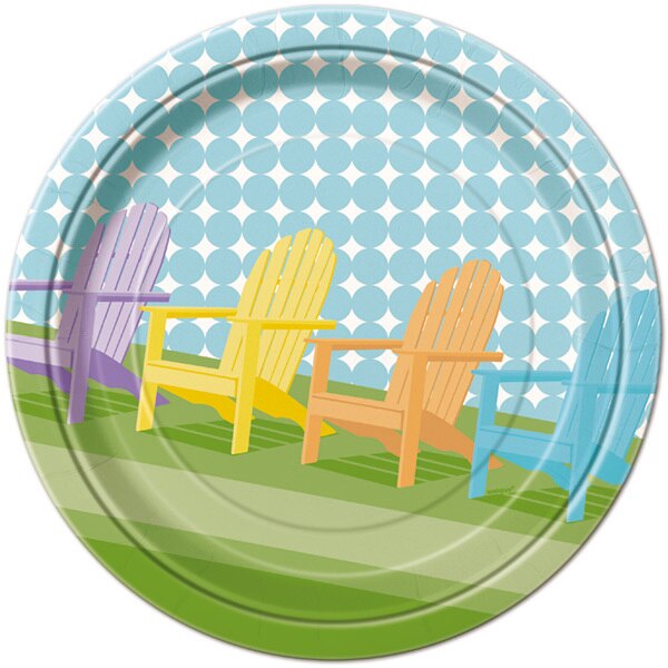Sunny Chair Dinner Plates, 9 inch, 8 count
