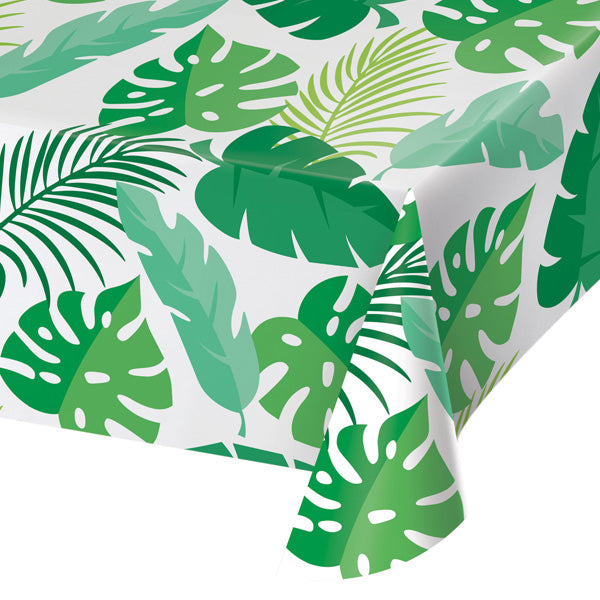 Palm Leaves Plastic Table Cover, 54 x 108 inch