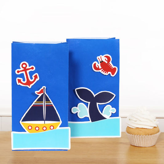 Ahoy Matey Party Favor Bag DIY Kit, 12 bags, 2 activity sheets, 2 activity sheets, 12 bags