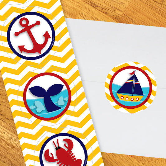 Birthday Direct's Ahoy Matey Party Circle Stickers