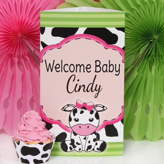 Birthday Direct's Cow Baby Shower Pink Custom Centerpiece